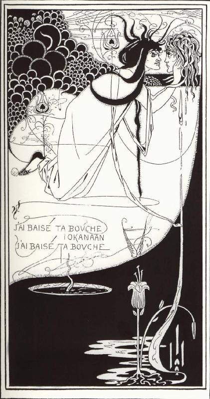 Aubrey Beardsley I have kissed your mouth lokanaan Germany oil painting art